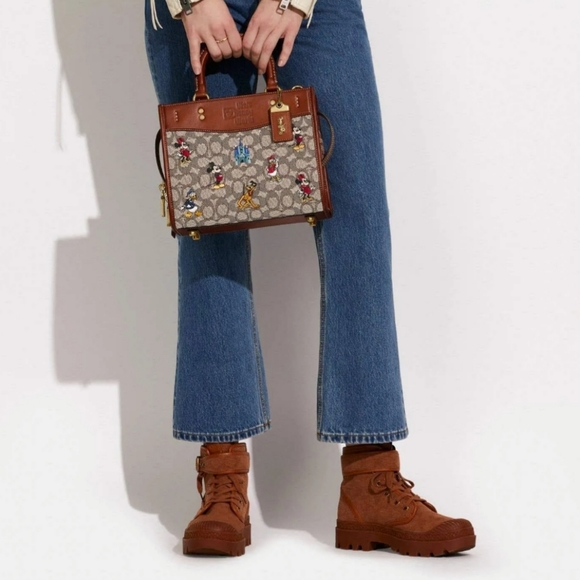 🎀NWT Coach Outlet Disney X Coach Rogue 25 Signature Textile Mickey Mouse - Picture 6 of 14